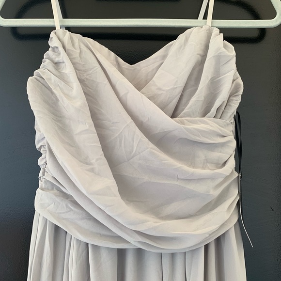 Lulu’s Moonlight Serenade Gray Strapless Maxi Dress - Picture 4 of 10